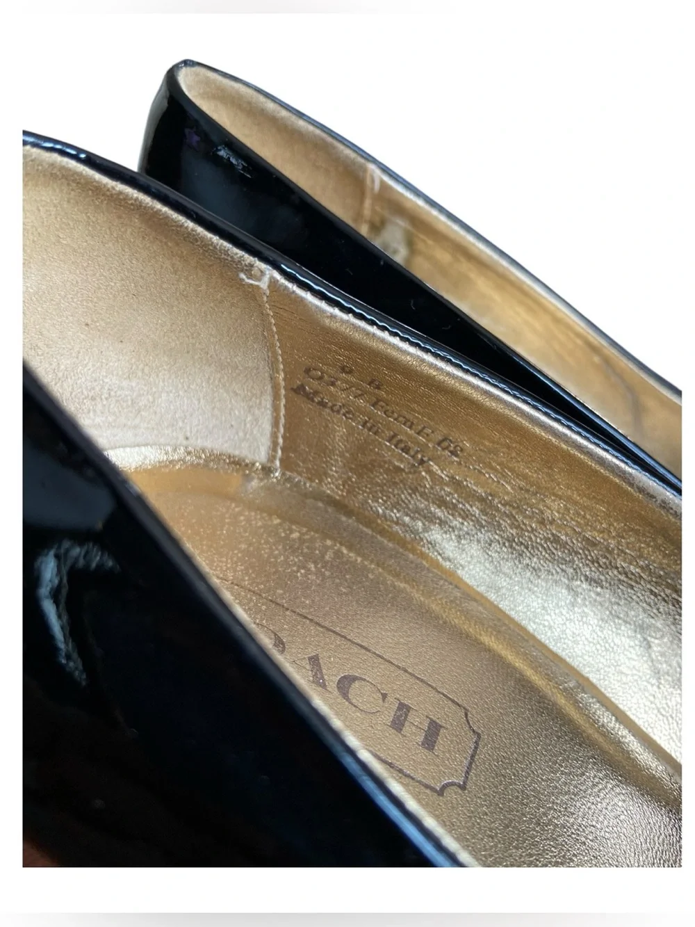 Coach black vinyl chunky heels / pumps - Picture 4 of 7